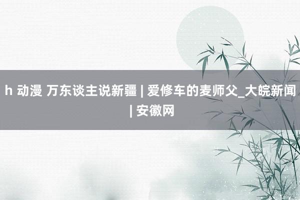 h 动漫 万东谈主说新疆 | 爱修车的麦师父_大皖新闻 | 安徽网