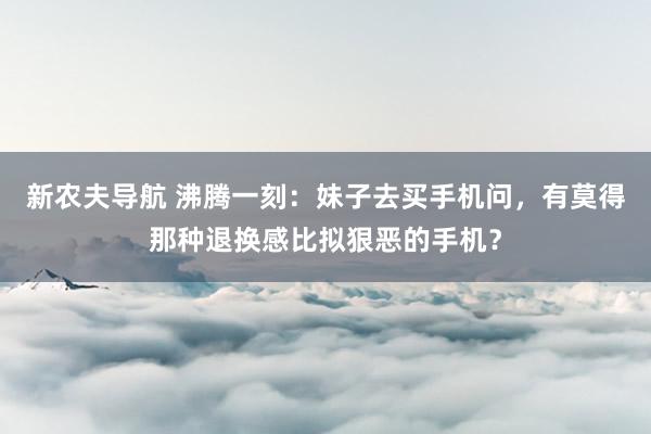 新农夫导航 沸腾一刻：妹子去买手机问，有莫得那种退换感比拟狠恶的手机？