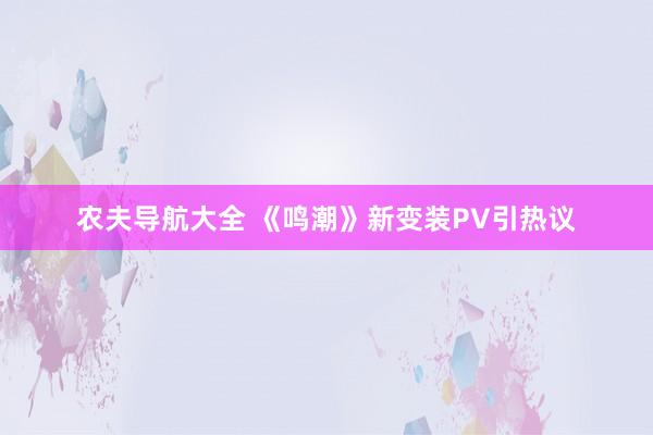 农夫导航大全 《鸣潮》新变装PV引热议