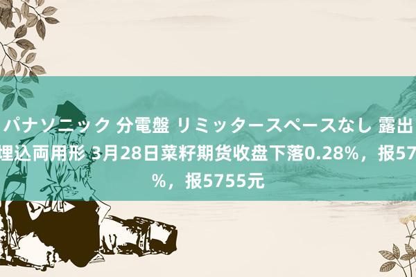 パナソニック 分電盤 リミッタースペースなし 露出・半埋込両用形 3月28日菜籽期货收盘下落0.28%，报5755元