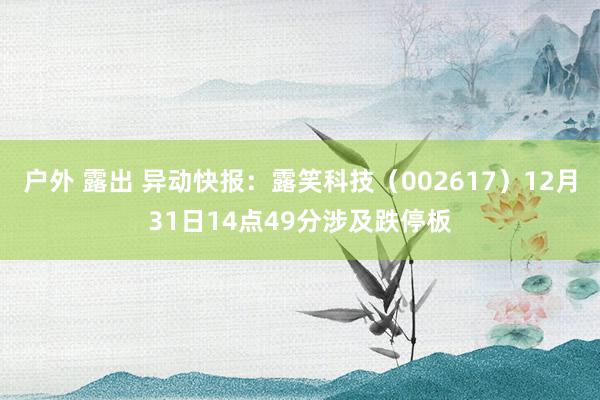 户外 露出 异动快报：露笑科技（002617）12月31日14点49分涉及跌停板