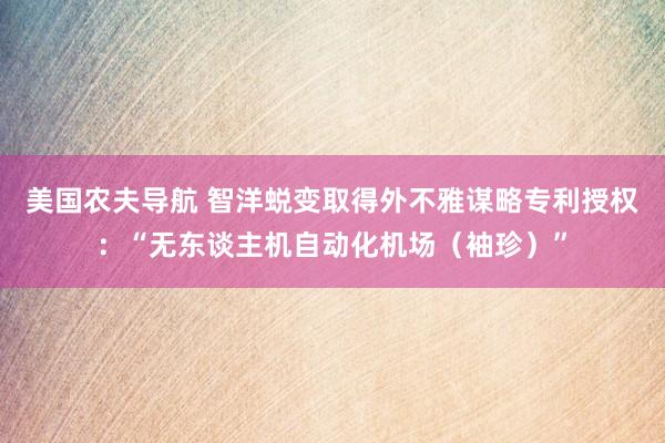 美国农夫导航 智洋蜕变取得外不雅谋略专利授权：“无东谈主机自动化机场（袖珍）”