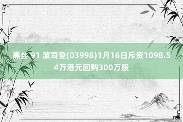黑丝 91 波司登(03998)1月16日斥资1098.54万港元回购300万股