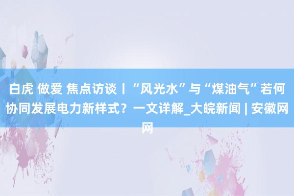 白虎 做爱 焦点访谈丨“风光水”与“煤油气”若何协同发展电力新样式？一文详解_大皖新闻 | 安徽网