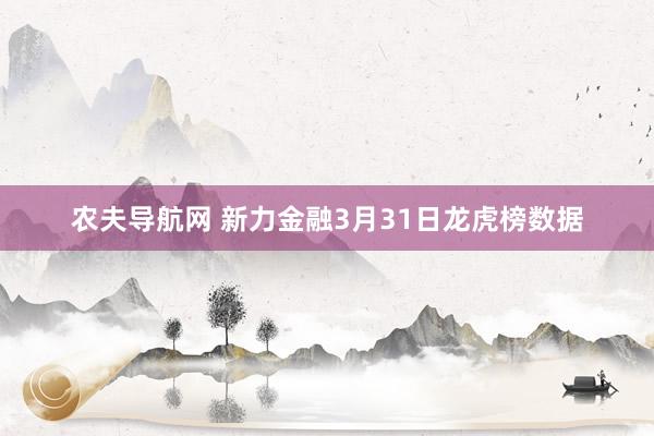农夫导航网 新力金融3月31日龙虎榜数据