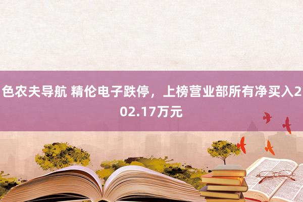 色农夫导航 精伦电子跌停，上榜营业部所有净买入202.17万元