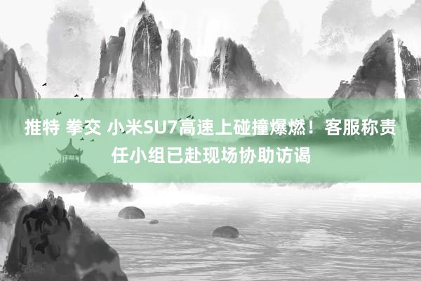 推特 拳交 小米SU7高速上碰撞爆燃！客服称责任小组已赴现场协助访谒