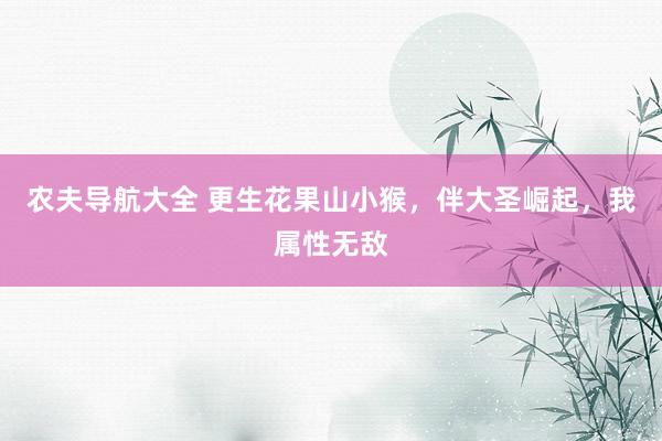 农夫导航大全 更生花果山小猴，伴大圣崛起，我属性无敌