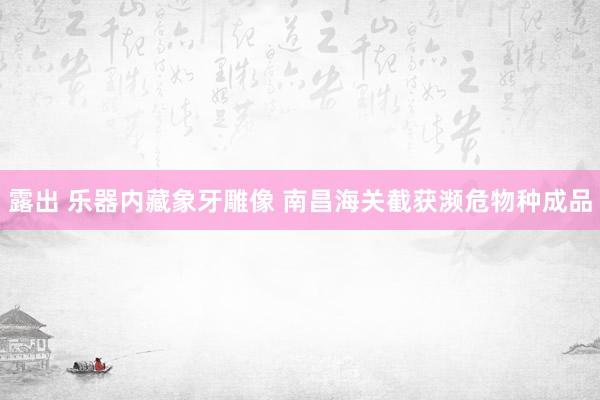 露出 乐器内藏象牙雕像 南昌海关截获濒危物种成品