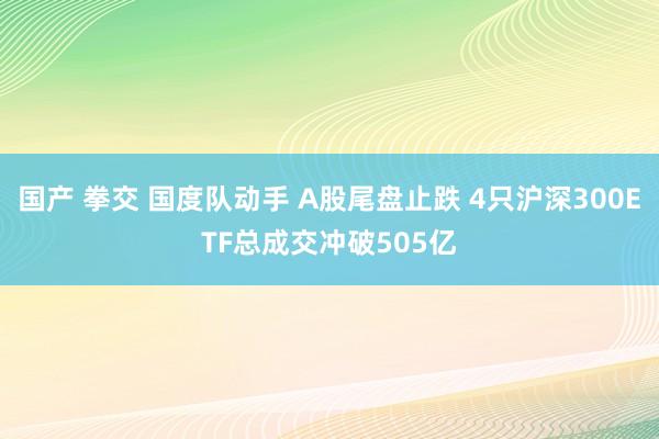 国产 拳交 国度队动手 A股尾盘止跌 4只沪深300ETF总成交冲破505亿