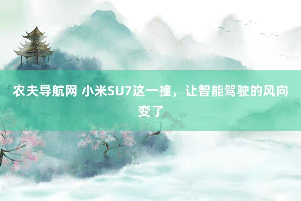 农夫导航网 小米SU7这一撞，让智能驾驶的风向变了