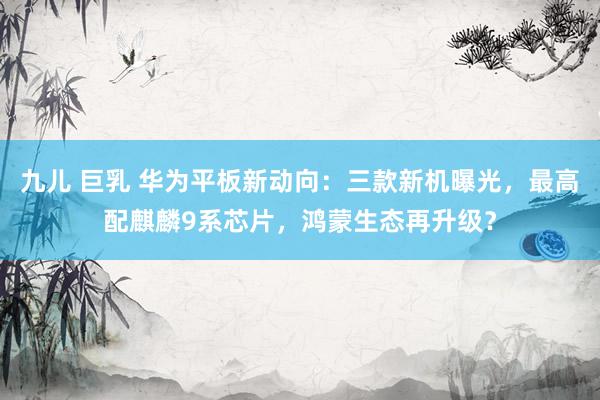 九儿 巨乳 华为平板新动向：三款新机曝光，最高配麒麟9系芯片，鸿蒙生态再升级？