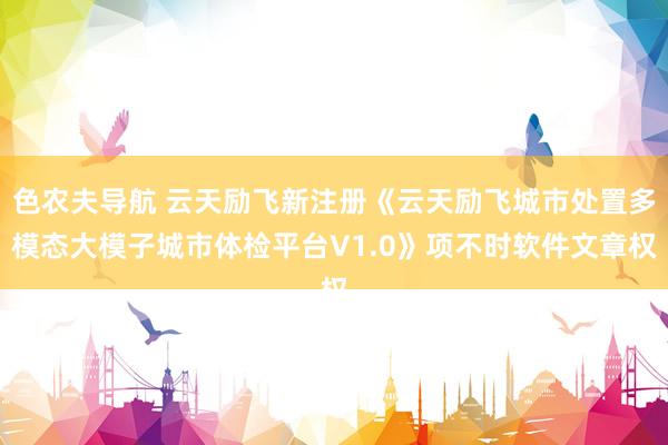 色农夫导航 云天励飞新注册《云天励飞城市处置多模态大模子城市体检平台V1.0》项不时软件文章权