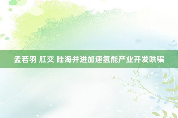 孟若羽 肛交 陆海并进加速氢能产业开发哄骗