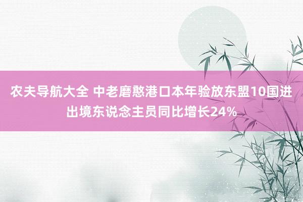 农夫导航大全 中老磨憨港口本年验放东盟10国进出境东说念主员同比增长24%