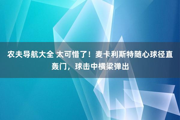 农夫导航大全 太可惜了！麦卡利斯特随心球径直轰门，球击中横梁弹出