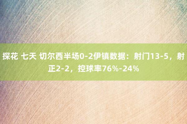 探花 七天 切尔西半场0-2伊镇数据：射门13-5，射正2-2，控球率76%-24%
