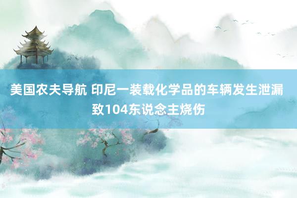 美国农夫导航 印尼一装载化学品的车辆发生泄漏 致104东说念主烧伤