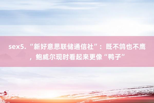 sex5. “新好意思联储通信社”：既不鸽也不鹰，鲍威尔现时看起来更像“鸭子”
