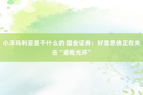 小泽玛利亚是干什么的 国金证券：好意思债正在失去“避险光环”