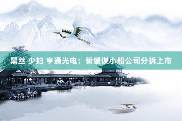 黑丝 少妇 亨通光电：暂缓谋小船公司分拆上市
