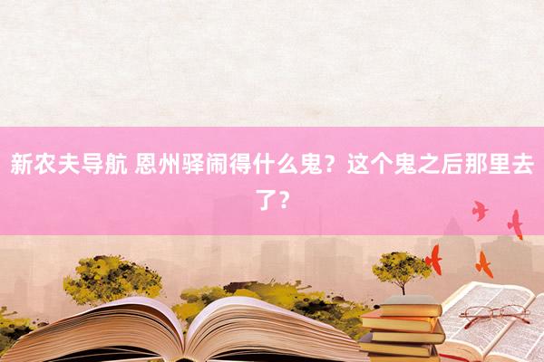 新农夫导航 恩州驿闹得什么鬼？这个鬼之后那里去了？
